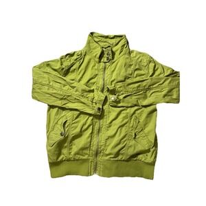 Aziz By Anthropologie Green Spring Jacket Women Metal Buttons Size XL Boho